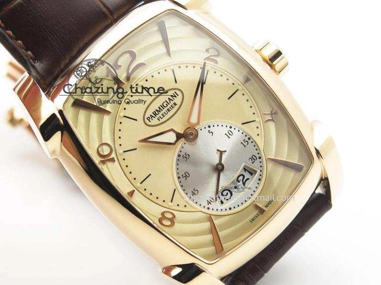 BestValue Kalpa Grande RG Gold Textured Dial On Brown Leather Strap A 8625