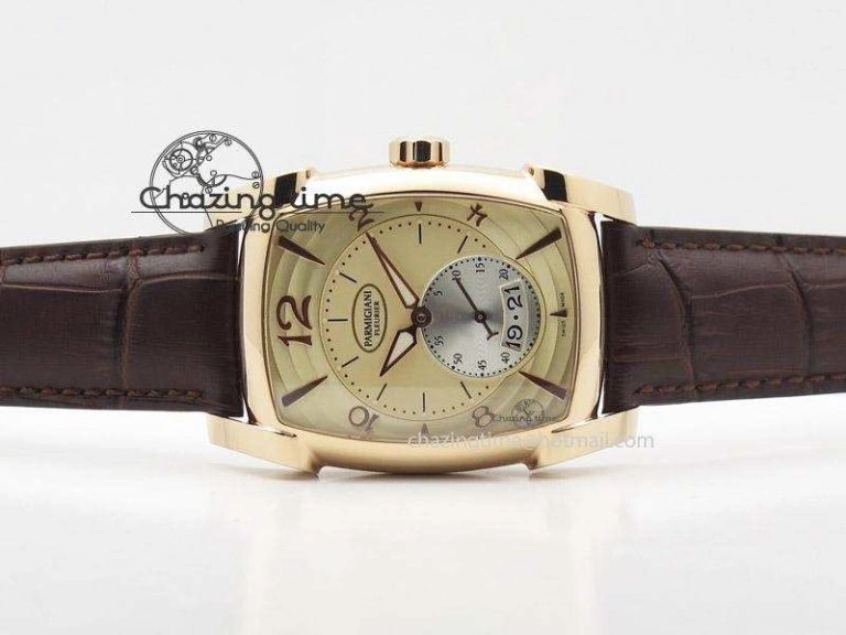 BestValue Kalpa Grande RG Gold Textured Dial On Brown Leather Strap A 8625
