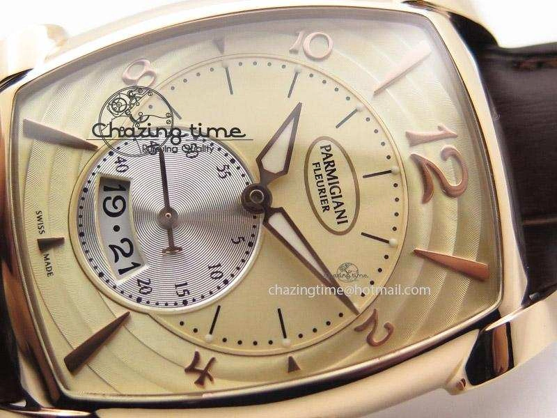 BestValue Kalpa Grande RG Gold Textured Dial On Brown Leather Strap A 8625
