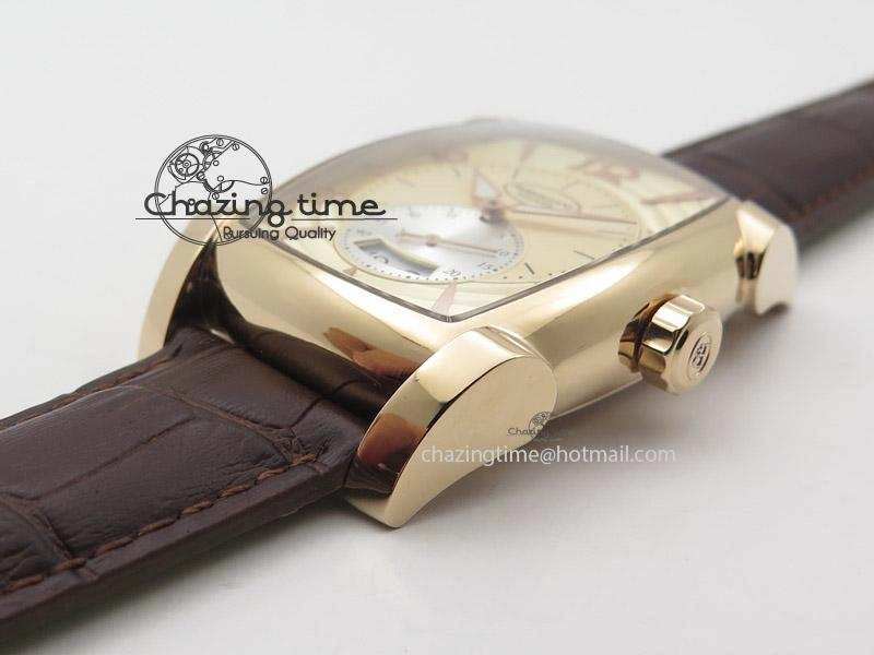 BestValue Kalpa Grande RG Gold Textured Dial On Brown Leather Strap A 8625