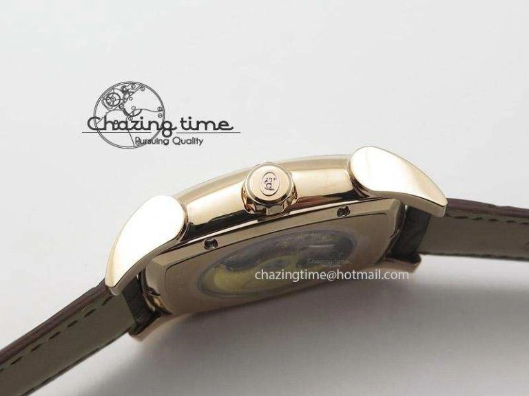 BestValue Kalpa Grande RG Gold Textured Dial On Brown Leather Strap A 8625