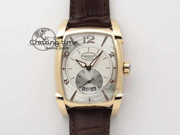 WeatherProof Kalpa Grande RG White Textured Dial On Brown Leather Strap A 8623