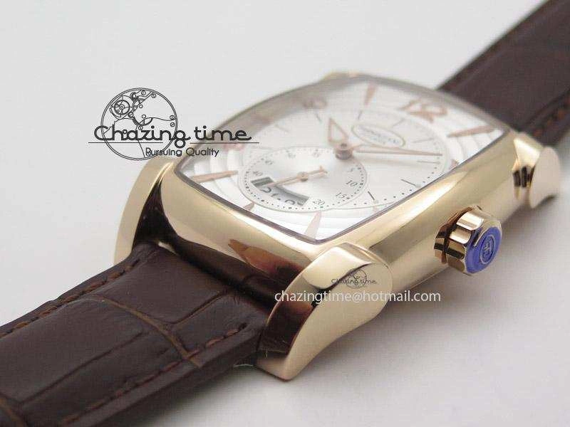 WeatherProof Kalpa Grande RG White Textured Dial On Brown Leather Strap A 8623
