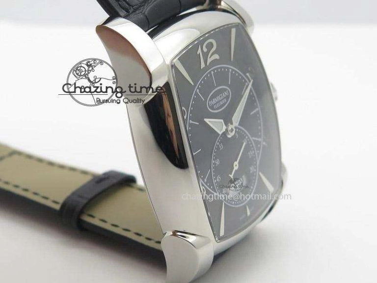 Resilient Kalpa Grande SS Black Textured Dial On Black Leather Strap A 8626
