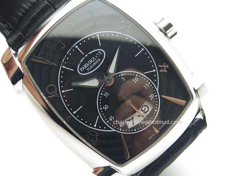 Resilient Kalpa Grande SS Black Textured Dial On Black Leather Strap A 8626