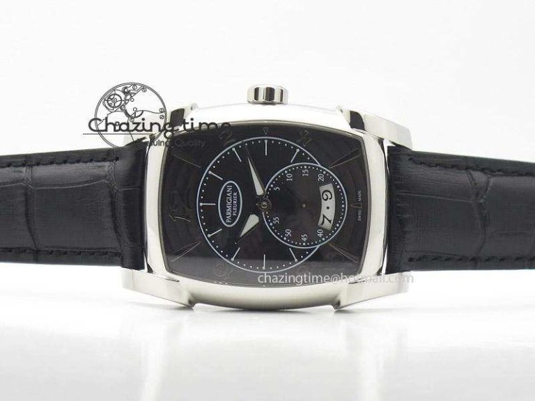 Resilient Kalpa Grande SS Black Textured Dial On Black Leather Strap A 8626