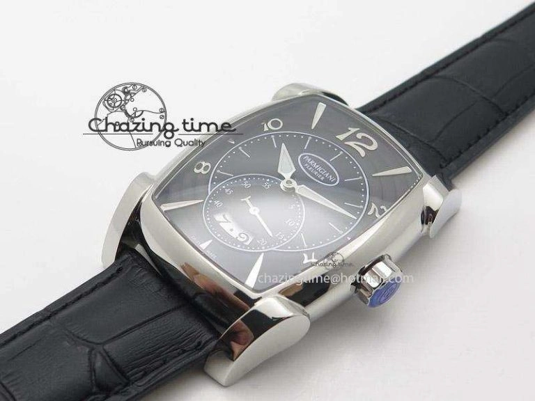 Resilient Kalpa Grande SS Black Textured Dial On Black Leather Strap A 8626