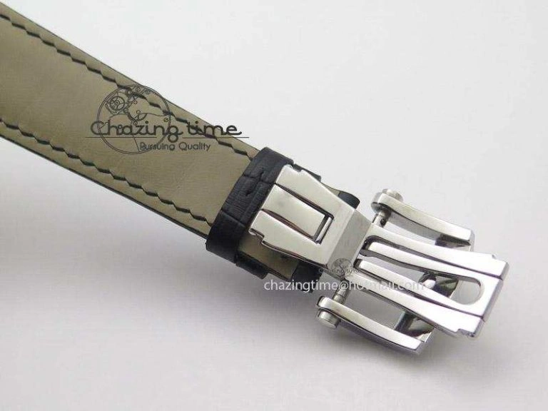 Kalpa Grande SS Gold Textured Dial On Black Leather Strap A ZipUp 8624