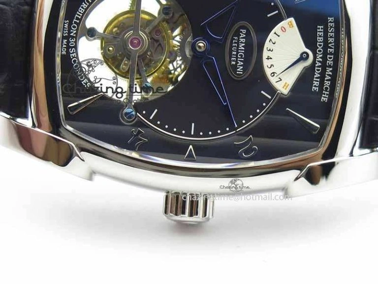 Packable Kalpa Grande Tourbillon AZ Best Edition SS Black Dial On Black Leather Strap 8615