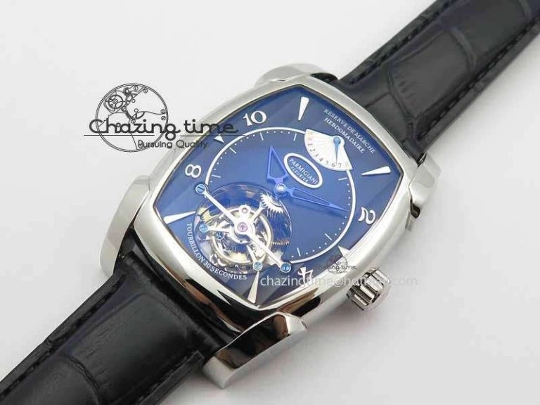 Packable Kalpa Grande Tourbillon AZ Best Edition SS Black Dial On Black Leather Strap 8615
