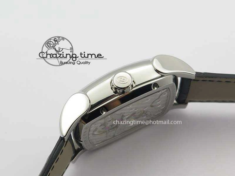 Efficient Kalpa Tourbillon SS Gray Textured Dial On Black Leather Strap 8622
