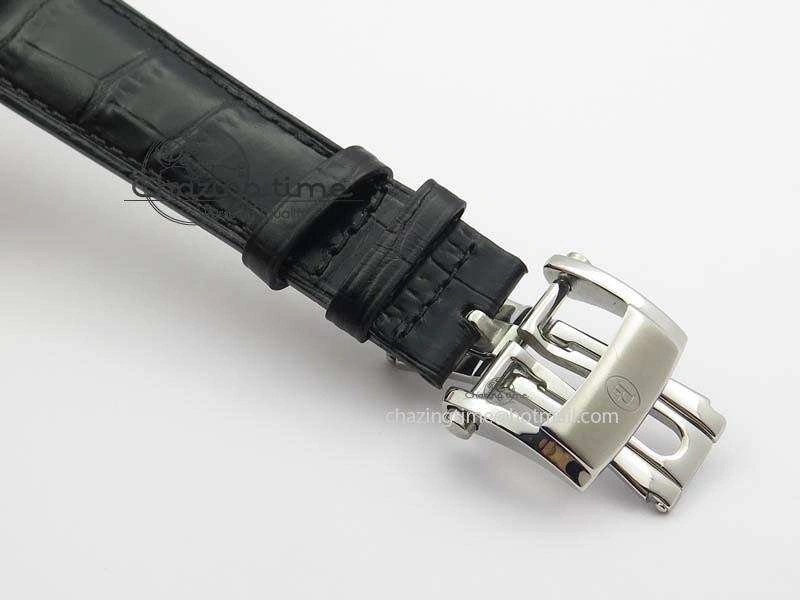 Efficient Kalpa Tourbillon SS Gray Textured Dial On Black Leather Strap 8622