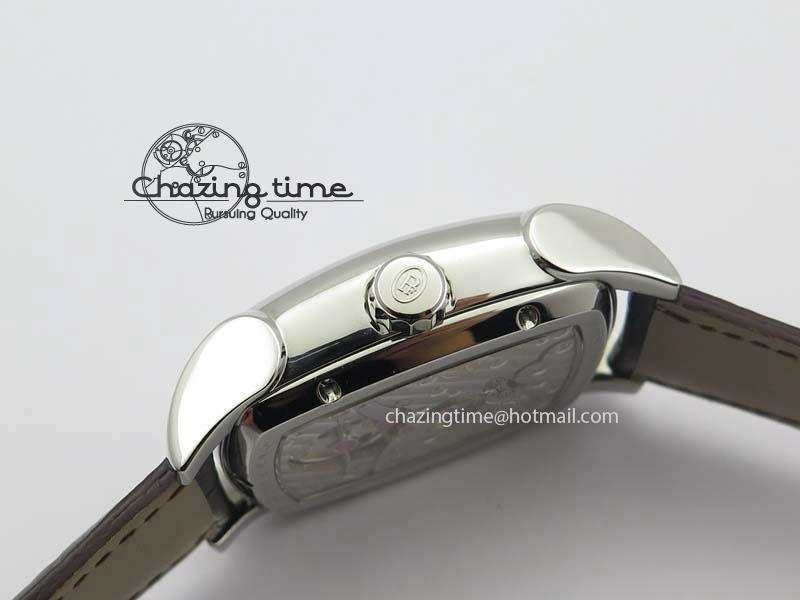 Kalpa Tourbillon SS White Textured Dial On Brown Leather Strap MoistureWicking 8620