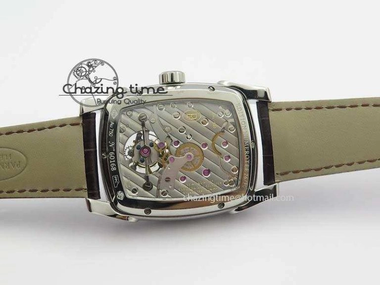 Kalpa Tourbillon SS White Textured Dial On Brown Leather Strap MoistureWicking 8620