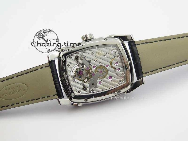 SoftTouch Kalpa Tourbillon SS Yellow Textured Dial On Black Leather Strap 8619