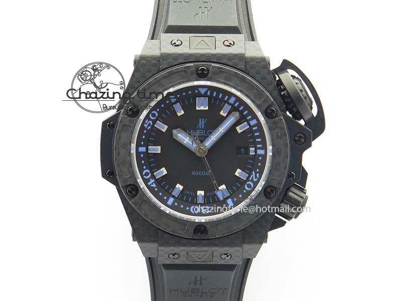 Durable King Power 48mm OceanGraphic 4000 Carbon V6F 1:1 Best Edition Black Dial Blue Markers A 6967