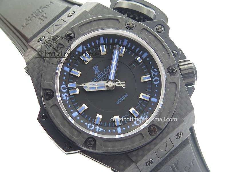 Durable King Power 48mm OceanGraphic 4000 Carbon V6F 1:1 Best Edition Black Dial Blue Markers A 6967