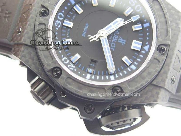Durable King Power 48mm OceanGraphic 4000 Carbon V6F 1:1 Best Edition Black Dial Blue Markers A 6967