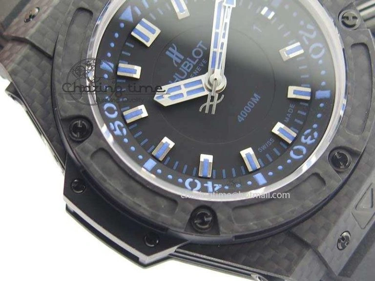 Durable King Power 48mm OceanGraphic 4000 Carbon V6F 1:1 Best Edition Black Dial Blue Markers A 6967