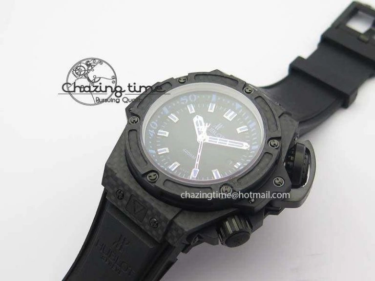 Durable King Power 48mm OceanGraphic 4000 Carbon V6F 1:1 Best Edition Black Dial Blue Markers A 6967