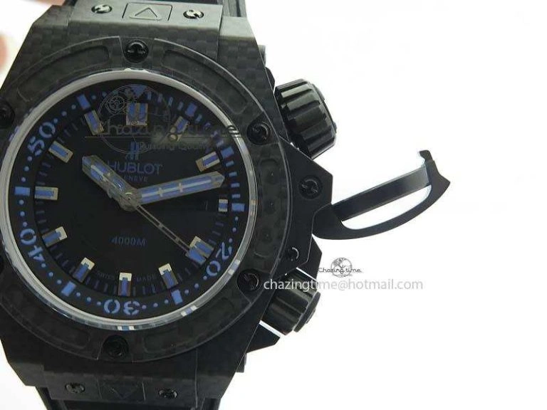 Durable King Power 48mm OceanGraphic 4000 Carbon V6F 1:1 Best Edition Black Dial Blue Markers A 6967
