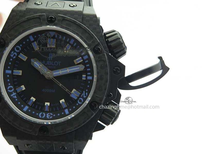 Durable King Power 48mm OceanGraphic 4000 Carbon V6F 1:1 Best Edition Black Dial Blue Markers A 6967