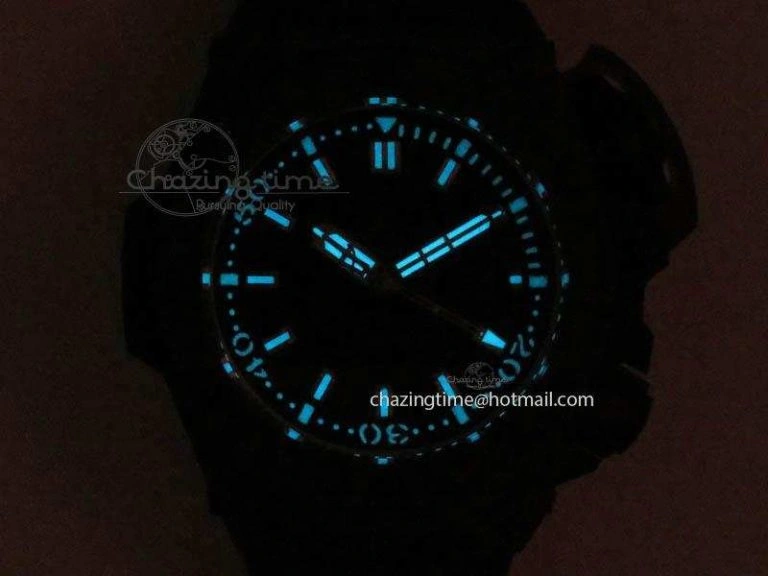 King Power 48mm OceanGraphic 4000 Carbon V6F 1:1 Black Dial Blue Gummy Strap A TopPick 6951