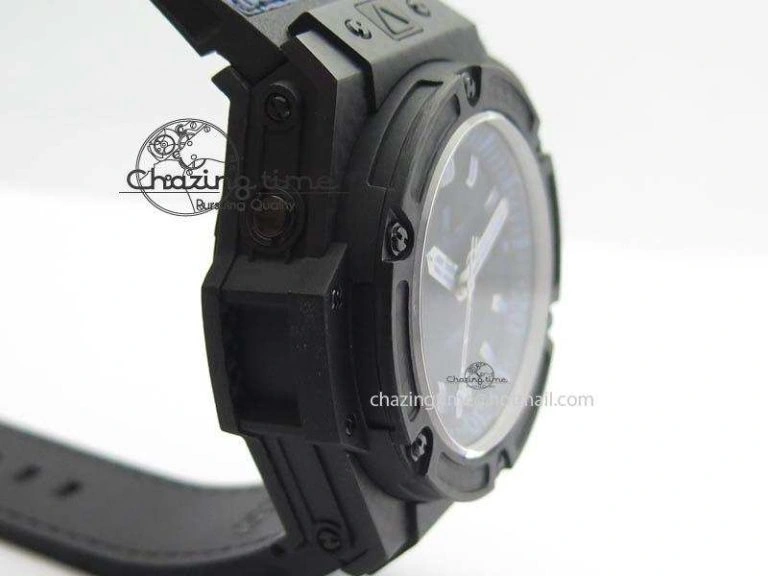 King Power 48mm OceanGraphic 4000 Carbon V6F 1:1 Black Dial Blue Gummy Strap A TopPick 6951