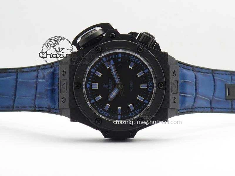 King Power 48mm OceanGraphic 4000 Carbon V6F 1:1 Black Dial Blue Gummy Strap A TopPick 6951