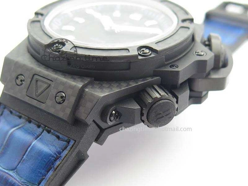 King Power 48mm OceanGraphic 4000 Carbon V6F 1:1 Black Dial Blue Gummy Strap A TopPick 6951