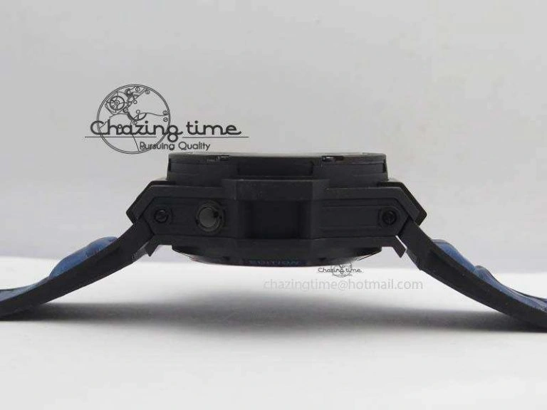 King Power 48mm OceanGraphic 4000 Carbon V6F 1:1 Black Dial Blue Gummy Strap A TopPick 6951