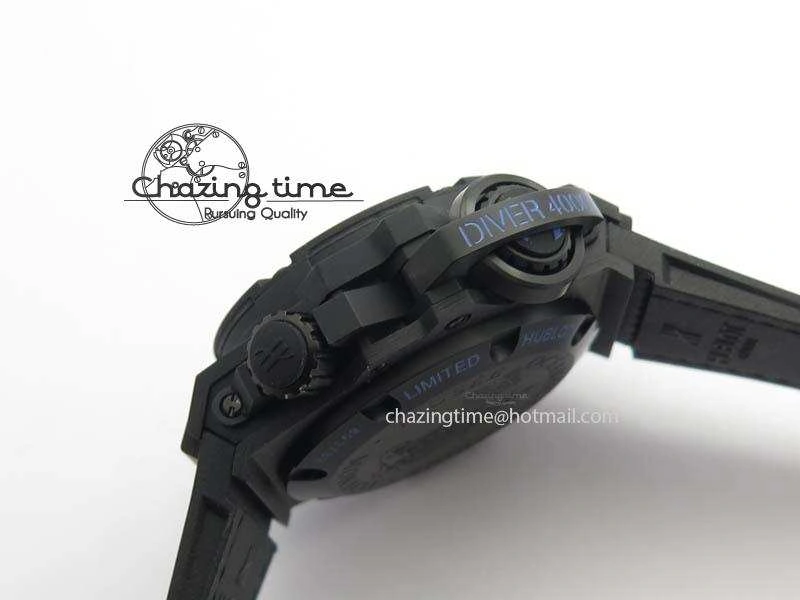 King Power 48mm OceanGraphic 4000 Carbon V6F 1:1 Black Dial Blue Gummy Strap A TopPick 6951