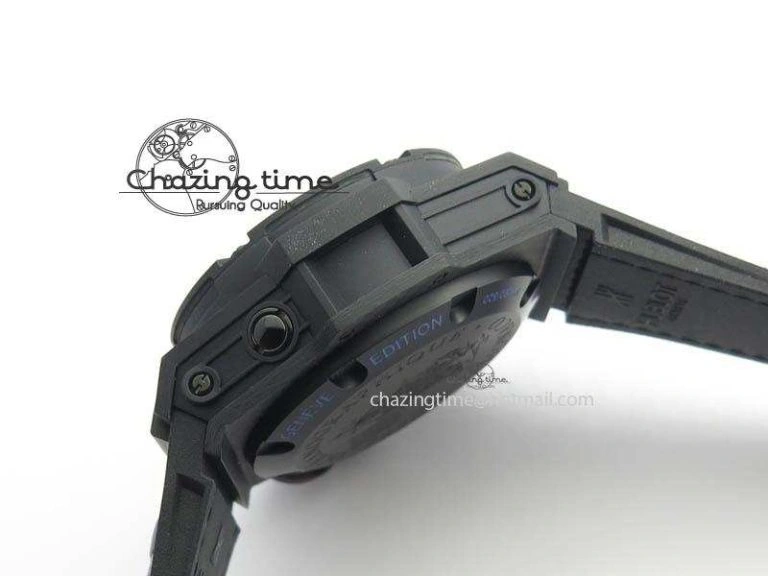 King Power 48mm OceanGraphic 4000 Carbon V6F 1:1 Black Dial Blue Gummy Strap A TopPick 6951