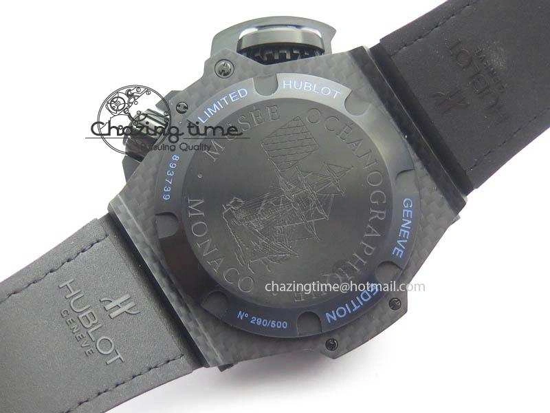 King Power 48mm OceanGraphic 4000 Carbon V6F 1:1 Black Dial Blue Gummy Strap A TopPick 6951