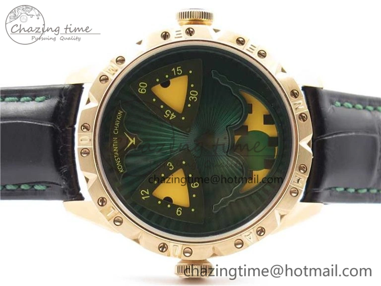 Konstantin Chaykin Joker RG TWF Best Edition Green Pumpkin Dial on Black Leather Strap NH35A Lightweight 7517
