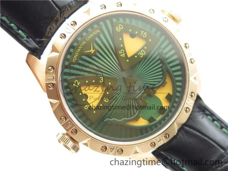 Konstantin Chaykin Joker RG TWF Best Edition Green Pumpkin Dial on Black Leather Strap NH35A Lightweight 7517