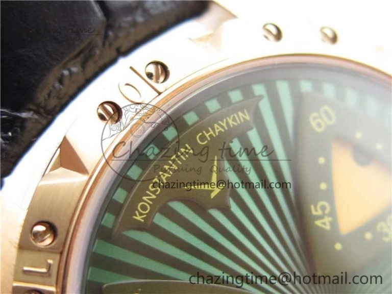 Konstantin Chaykin Joker RG TWF Best Edition Green Pumpkin Dial on Black Leather Strap NH35A Lightweight 7517