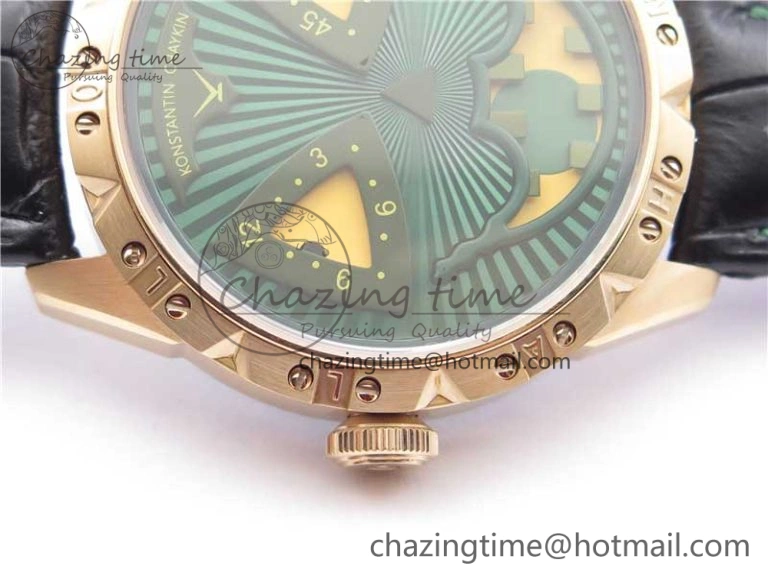 Konstantin Chaykin Joker RG TWF Best Edition Green Pumpkin Dial on Black Leather Strap NH35A Lightweight 7517