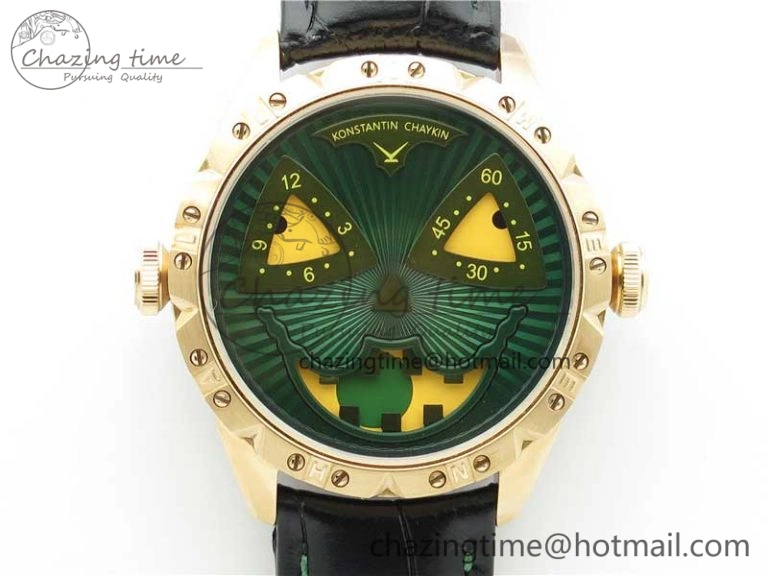 Konstantin Chaykin Joker RG TWF Best Edition Green Pumpkin Dial on Black Leather Strap NH35A Lightweight 7517