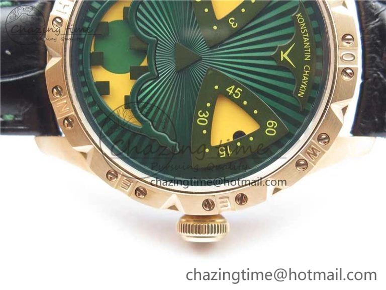 Konstantin Chaykin Joker RG TWF Best Edition Green Pumpkin Dial on Black Leather Strap NH35A Lightweight 7517