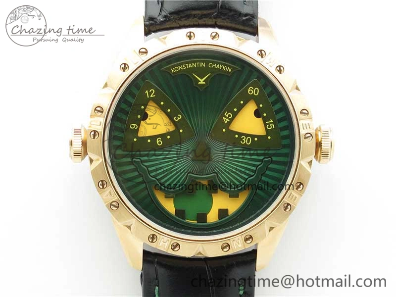 Konstantin Chaykin Joker RG TWF Best Edition Green Pumpkin Dial on Black Leather Strap NH35A Lightweight 7517