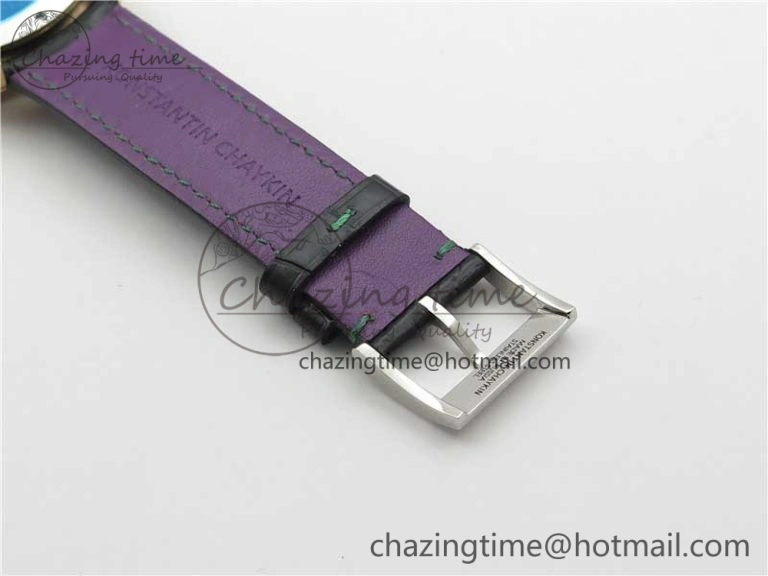 Minimalist Konstantin Chaykin Joker RG TWF Best Edition Green Pumpkin Dial on Black Tie Leather Strap NH35A 7516