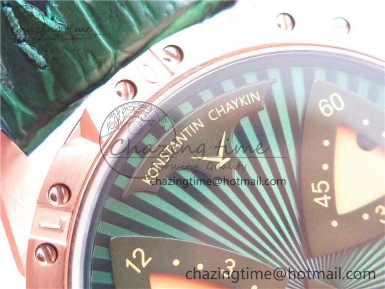 Minimalist Konstantin Chaykin Joker RG TWF Best Edition Green Pumpkin Dial on Black Tie Leather Strap NH35A 7516