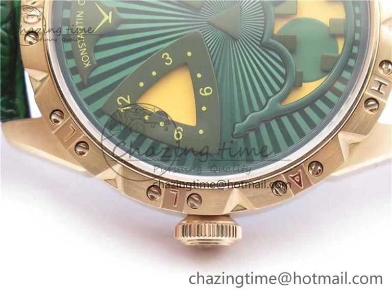 Minimalist Konstantin Chaykin Joker RG TWF Best Edition Green Pumpkin Dial on Black Tie Leather Strap NH35A 7516