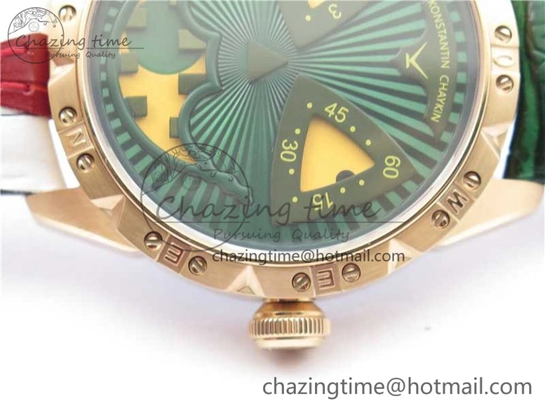 Minimalist Konstantin Chaykin Joker RG TWF Best Edition Green Pumpkin Dial on Black Tie Leather Strap NH35A 7516