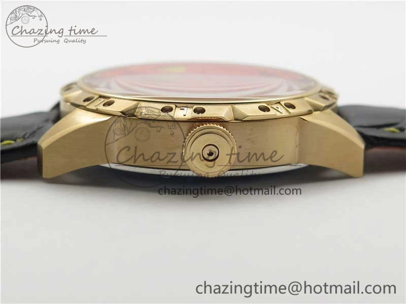Breathable Konstantin Chaykin Joker RG TWF Best Edition Orange Pumpkin Dial on Black Leather Strap NH35A 7519