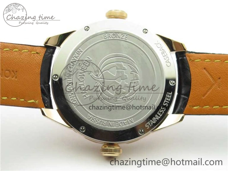 Breathable Konstantin Chaykin Joker RG TWF Best Edition Orange Pumpkin Dial on Black Leather Strap NH35A 7519