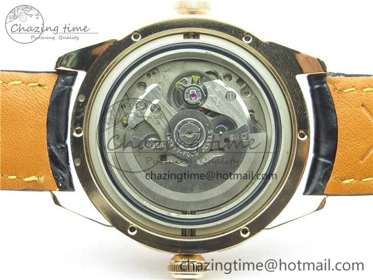 Breathable Konstantin Chaykin Joker RG TWF Best Edition Orange Pumpkin Dial on Black Leather Strap NH35A 7519