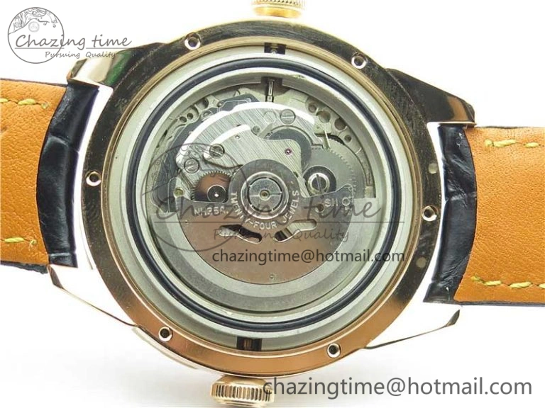 Breathable Konstantin Chaykin Joker RG TWF Best Edition Orange Pumpkin Dial on Black Leather Strap NH35A 7519