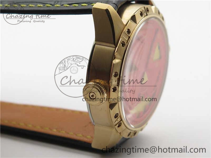 Breathable Konstantin Chaykin Joker RG TWF Best Edition Orange Pumpkin Dial on Black Leather Strap NH35A 7519